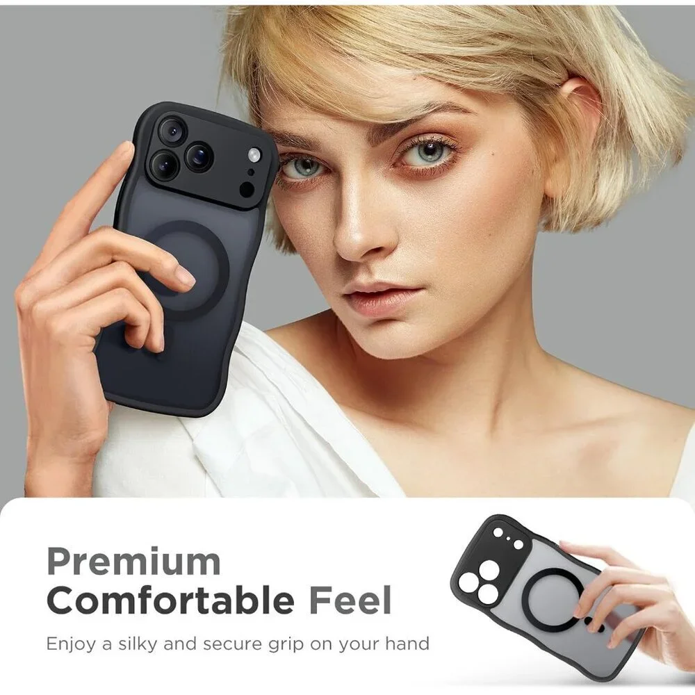 Women Black Iphone 17 Pro Max Case Full Camera Protection Mag Safe